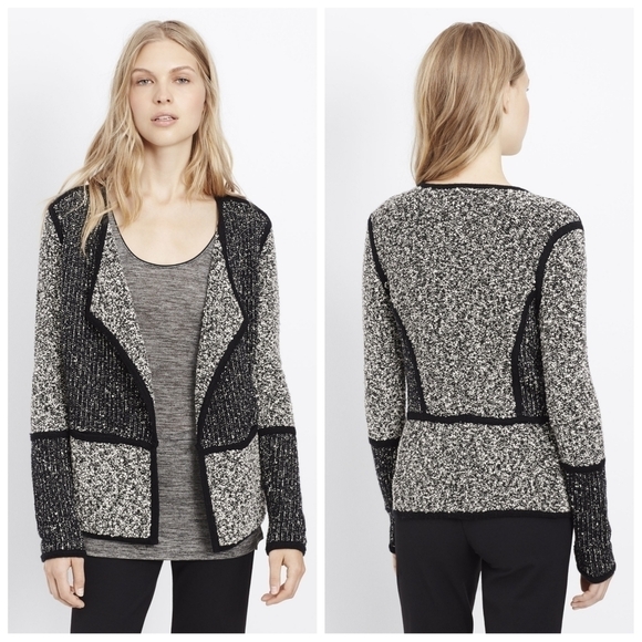 Vince Texture Blocked drape front Jacket - Picture 1 of 7